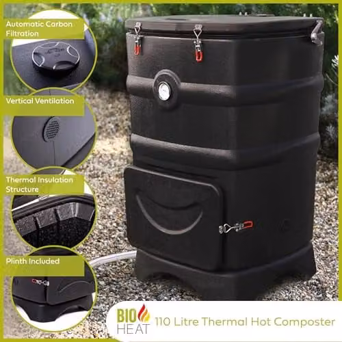 Garden Gear Bio-Heat 110L Black Thermal Composter with Carbon Filtration, External Thermometer and Ventilation System – 2