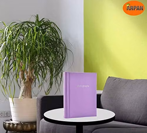 Arpan 2 Pack of Self Adhesive Large Photo Albums, Modern Style Wiro Binder in Purple – 3