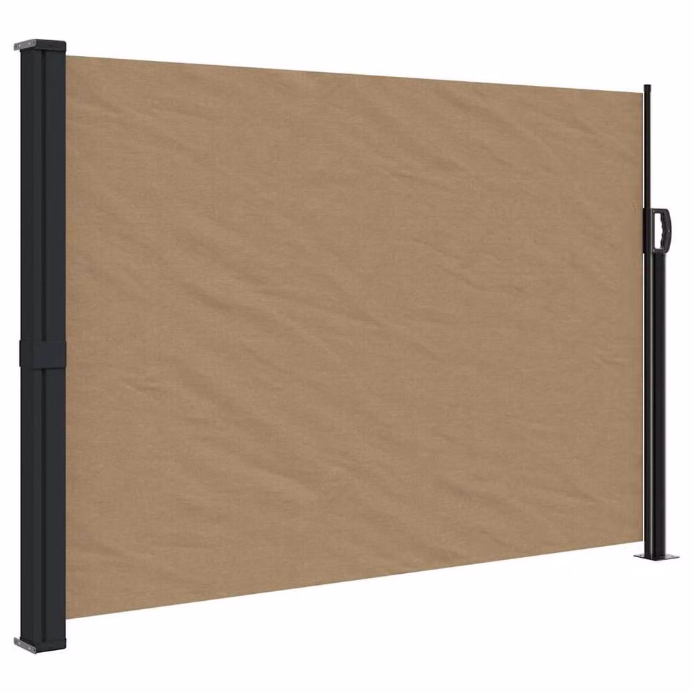 Berkfield Home Retractable Side Awning in Taupe, Wall-Mounted Polyester, W/H: 600 x 140 cm – 2
