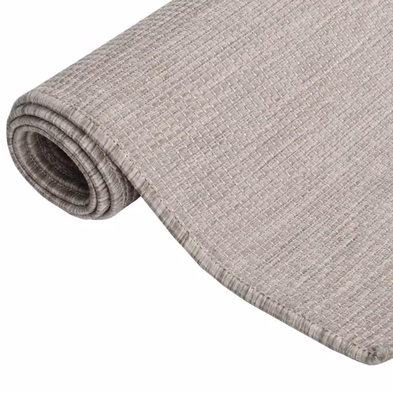 Berkfield Home Outdoor Flatweave Rug in Beige, W: 80 cm, L: 250 cm