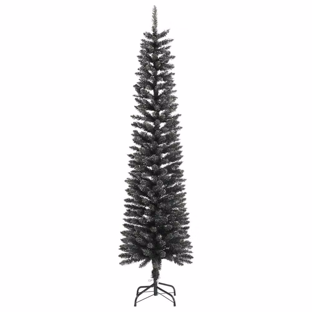 Berkfield Home Beautiful Artificial Slim Christmas Tree in Green with Stand, Height: 210 cm – 3