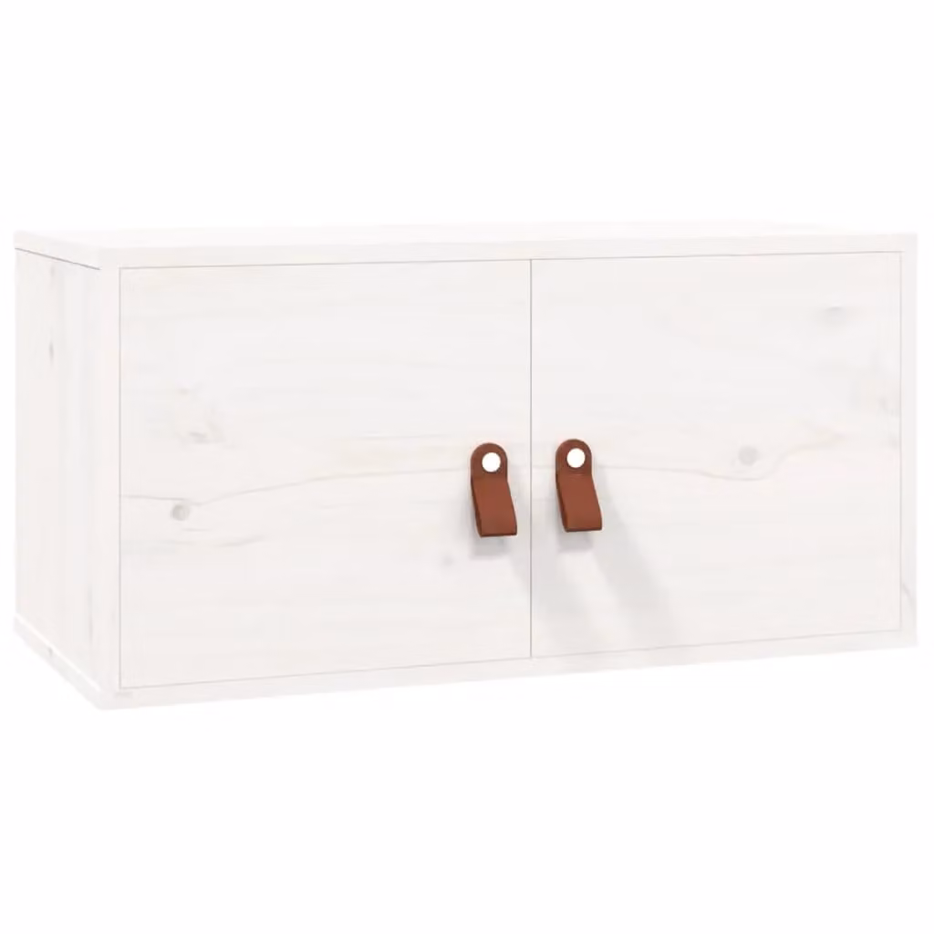 Berkfield Home White Solid Wood Pine Wall Cabinet W: 60 cm, D: 30 cm, H: 30 cm – 2