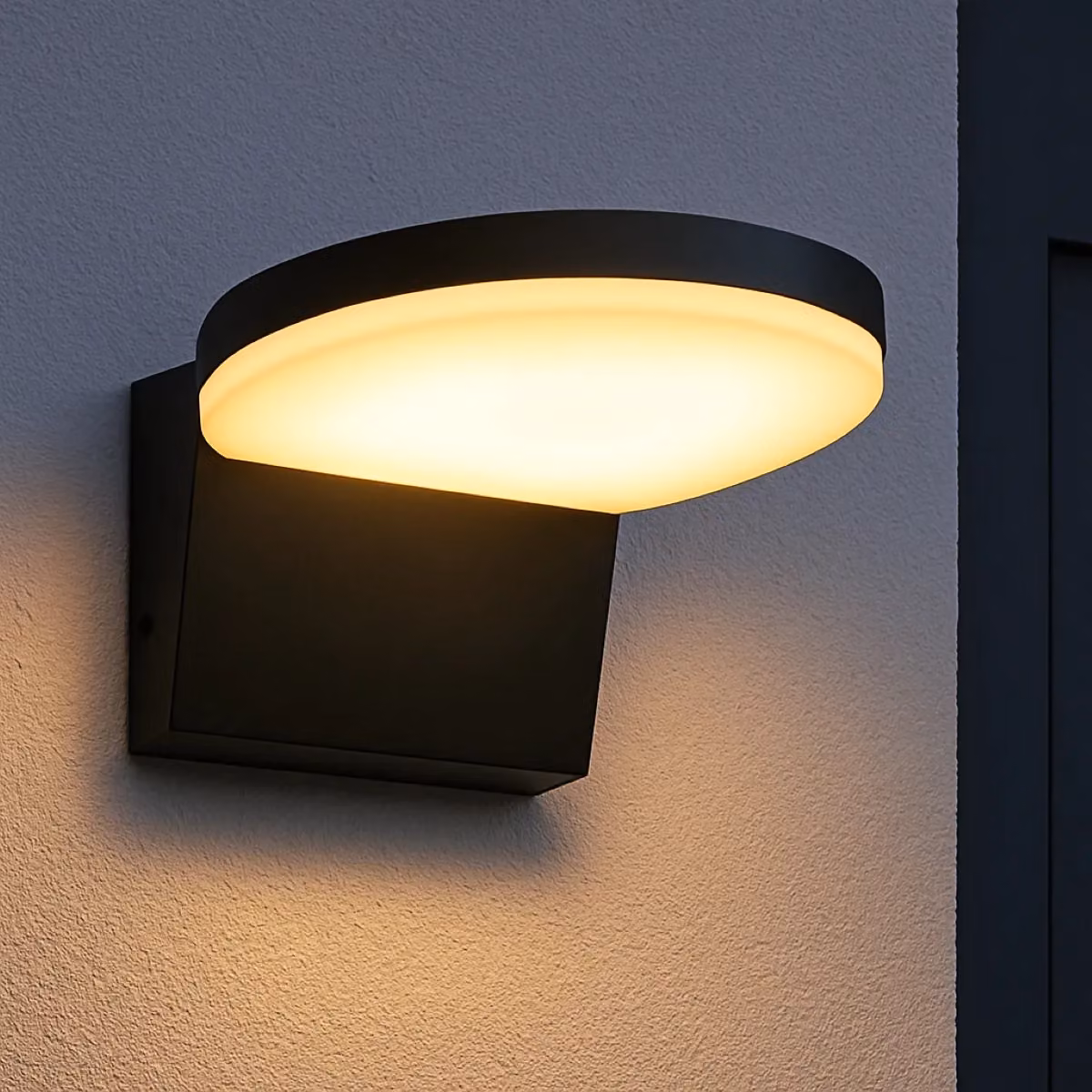 CGC Lighting Black Round LED Outdoor Wall Light with 4000k Natural White Up and Down Lighting IP65 – 6