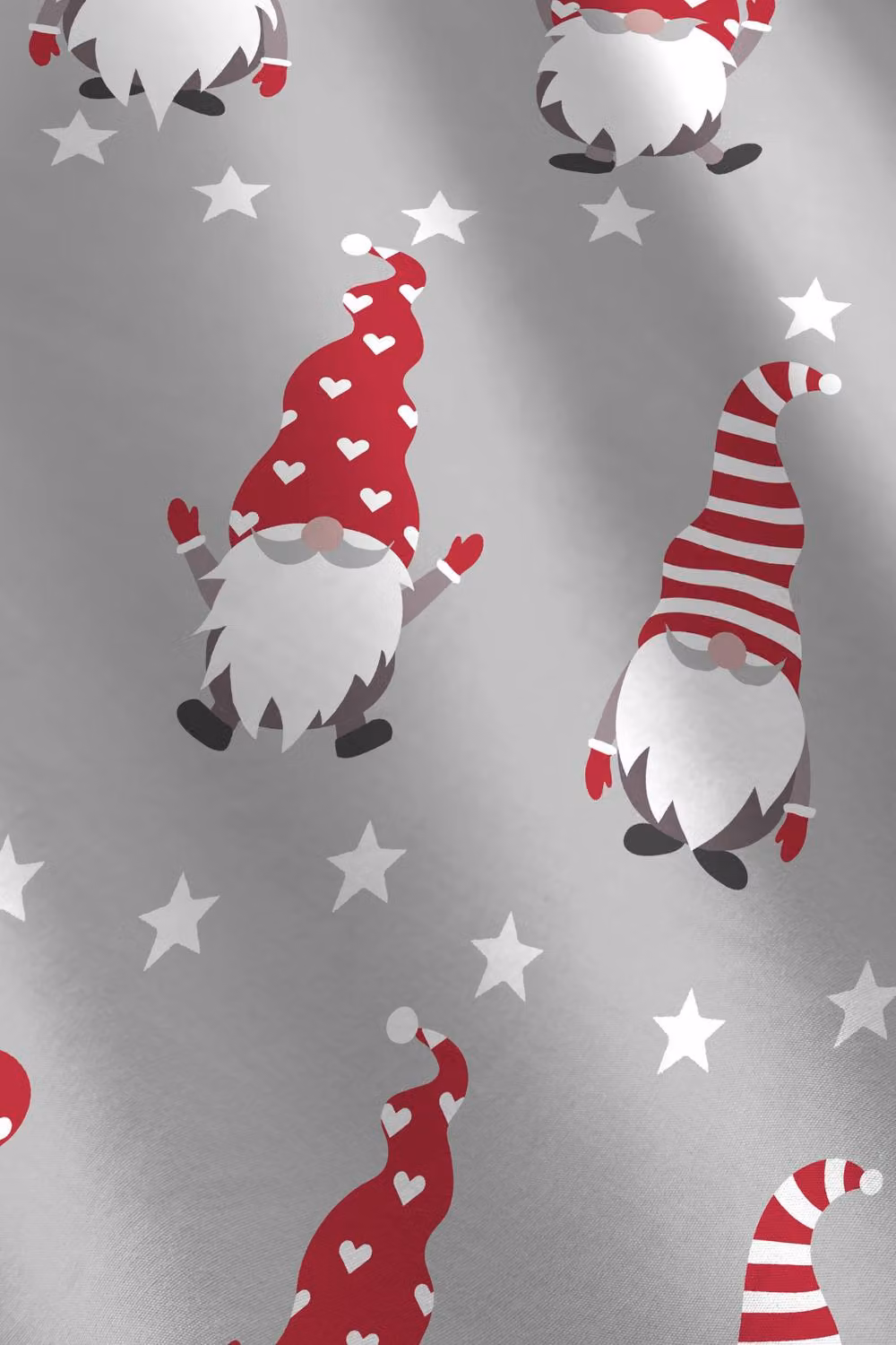 Fusion Christmas Gnome Reversible Microfibre Duvet Cover Set, Silver, 200 x 200 cm – 3