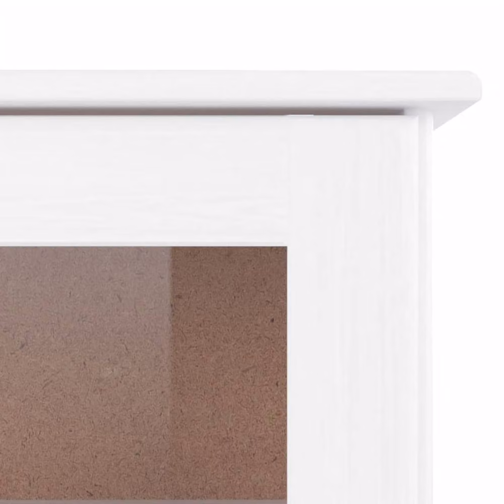 Berkfield Home Alta Highboard in White Solid Wood Pine with Glass Doors, W/D/H: 77 x 35 x 165 cm – 4