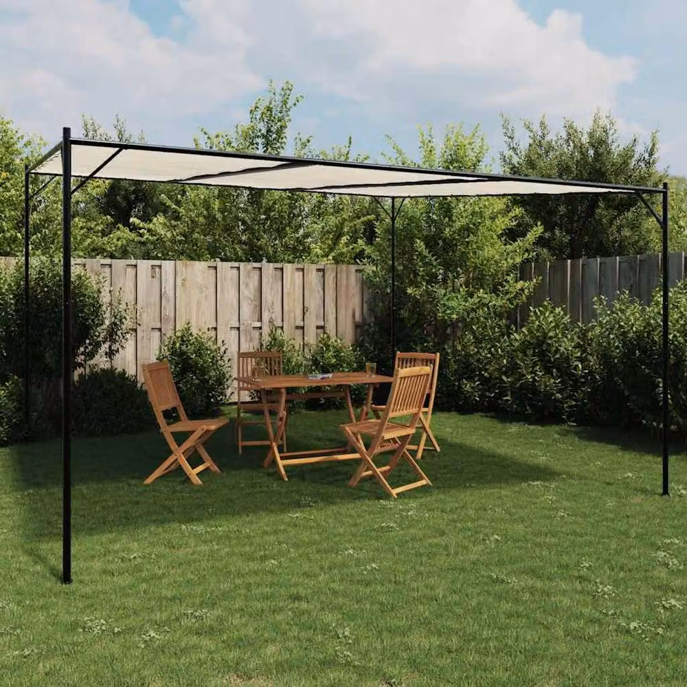 Berkfield Home White Gazebo with Steel and Polyester Fabric, W/D/H: 4 x 4 x 4 m – 2