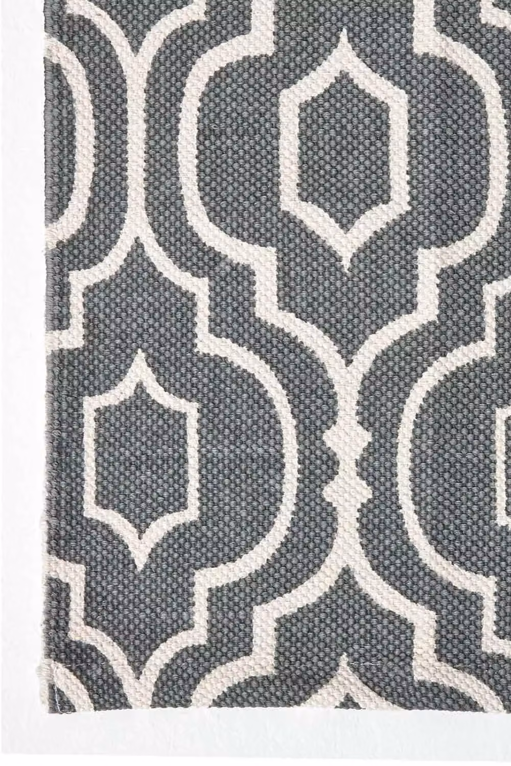 Homescapes Riga Geometric Printed Cotton Rug in Grey and White, W: 120 cm, L: 170 cm – 2