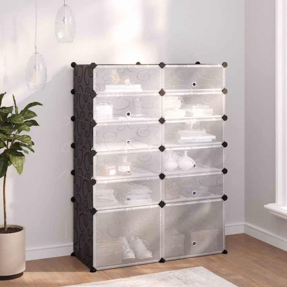 Berkfield Home Modern Shoe Rack in Black and Grey, W/D/H: 94 x 37 x 125 cm – 2