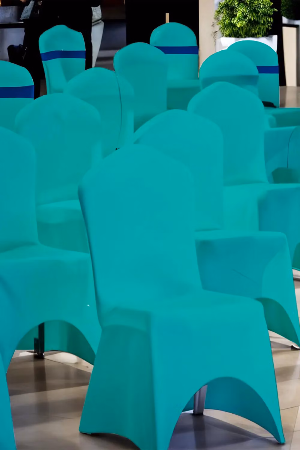 Neel Blue Turquoise Spandex Arched Front Dining Chair Slipcovers, Stretchable and Washable Fabric – 5