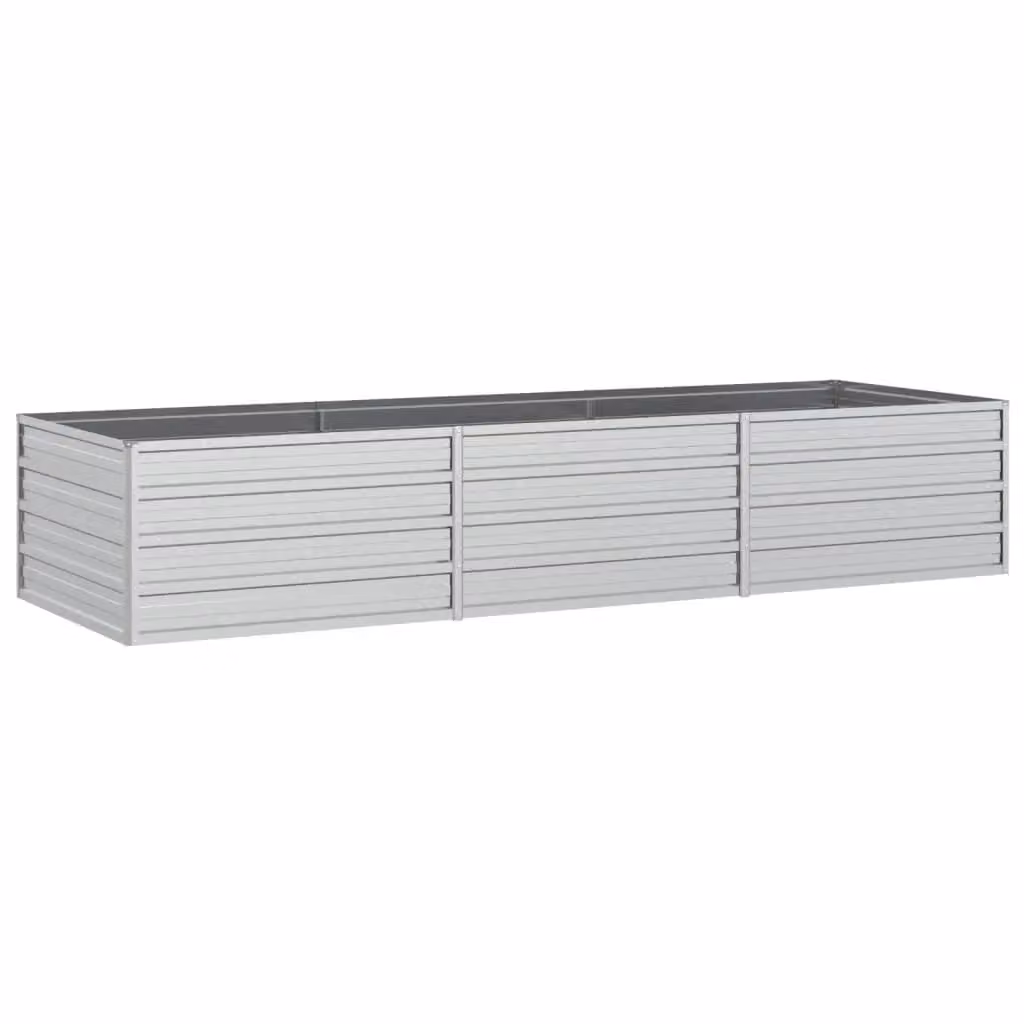 Berkfield Home Garden Galvanised Steel Raised Bed in Silver, W: 240 cm, D: 80 cm, H: 45 cm – 2
