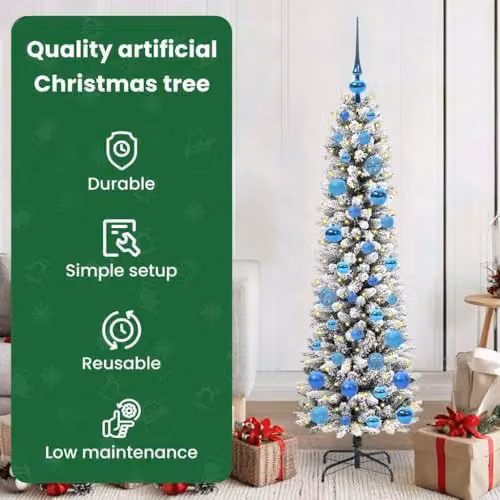vidaXL Artificial Christmas Tree in White, Height: 150 cm – 3