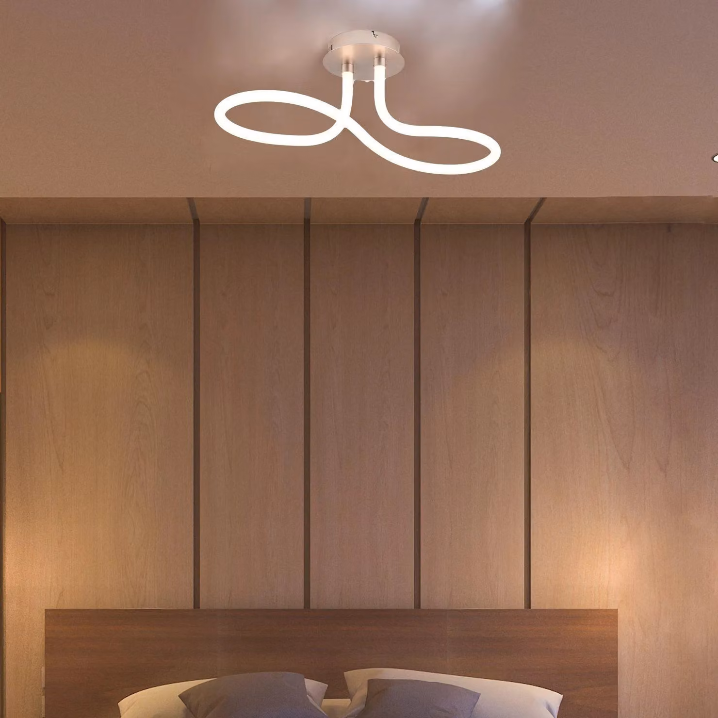 Harper Living LED 1 Light Semi-Flush Ceiling Light with Polycarbonate Shade in Silver Matt Nickel – 3