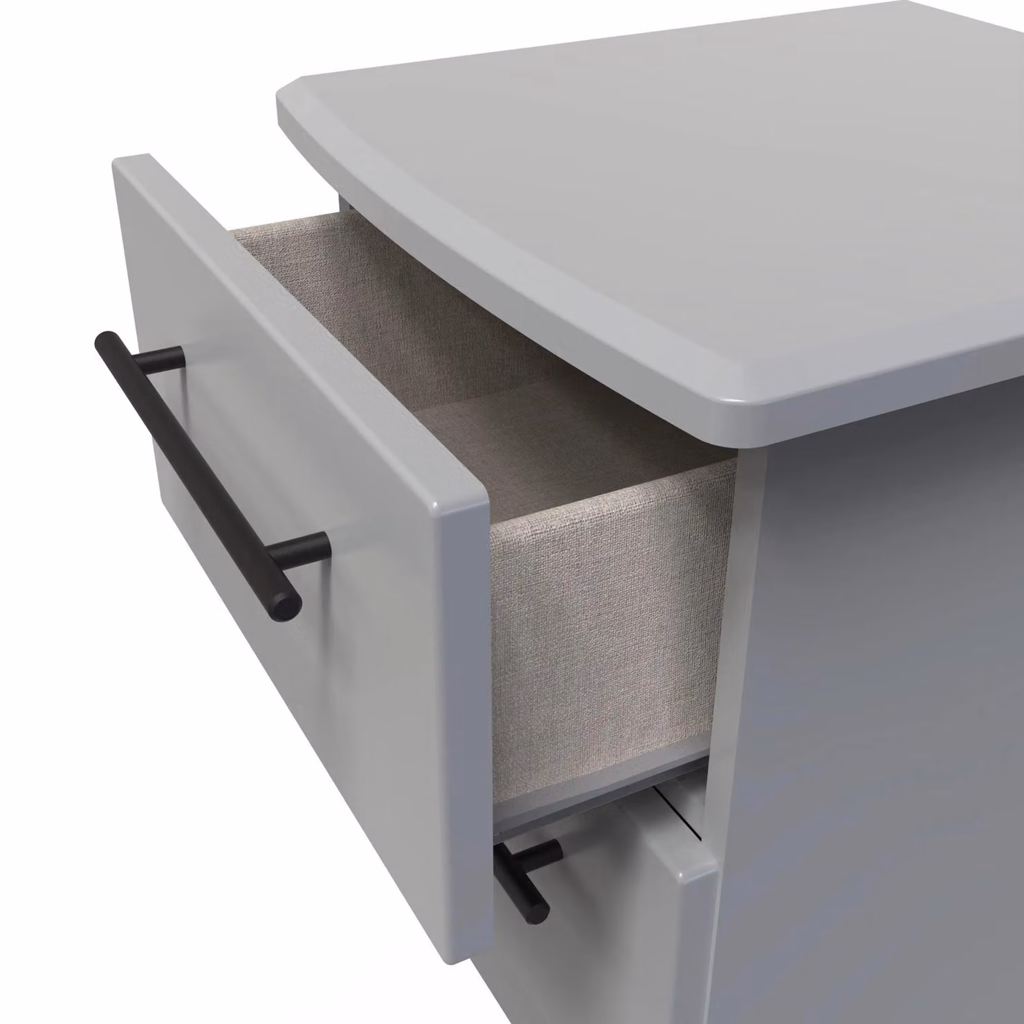 2 U Howard 2 Drawer Bedside Cabinet in Dark Grey, Ready Assembled – 2