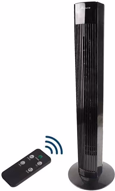 Alivio 3-Speed Oscillating Tower Fan, Black, Height: 91.44 cm