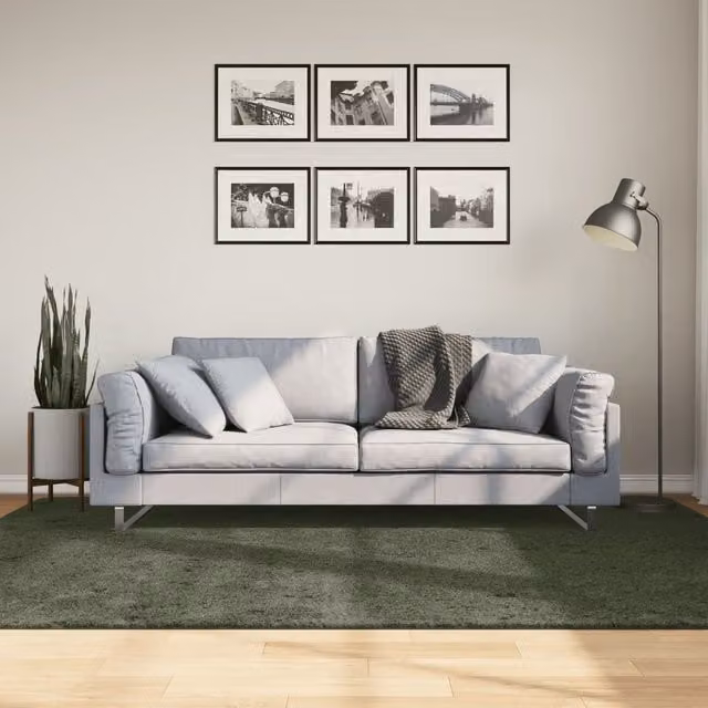Berkfield Home HUARTE Short Pile Washable Rug, Forest Green, W: 160 cm, D: 230 cm