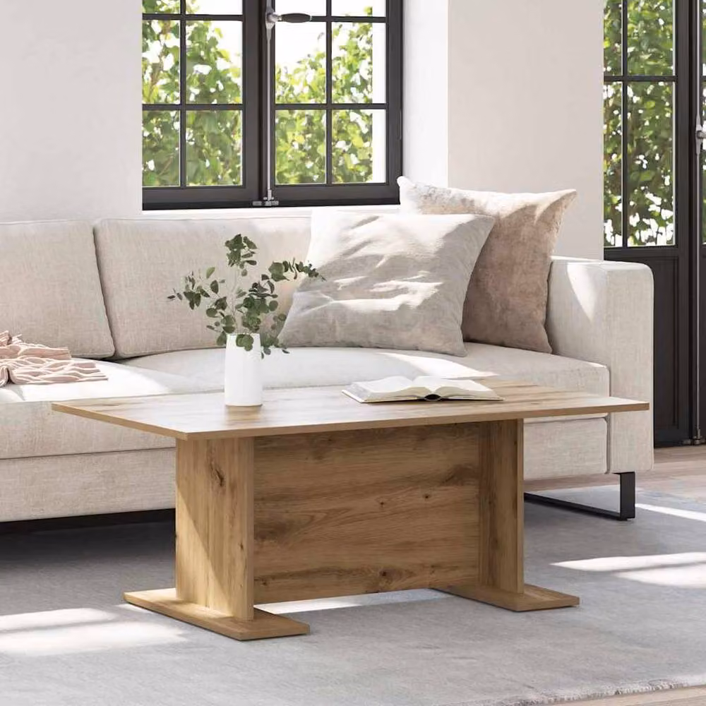Berkfield Home Beautiful Coffee Table in Brown Artisan Oak and Engineered Wood, W: 103.5 cm, D: 60 cm, H: 40 cm – 2