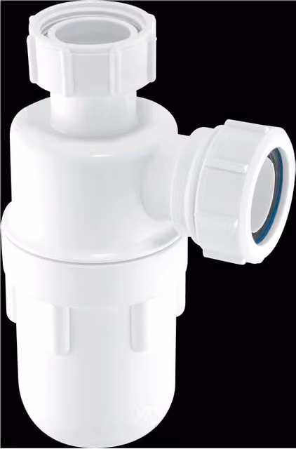 McAlpine C10 75mm White Plastic Bottle Trap with 1.5 inch Multifit Outlet – 1