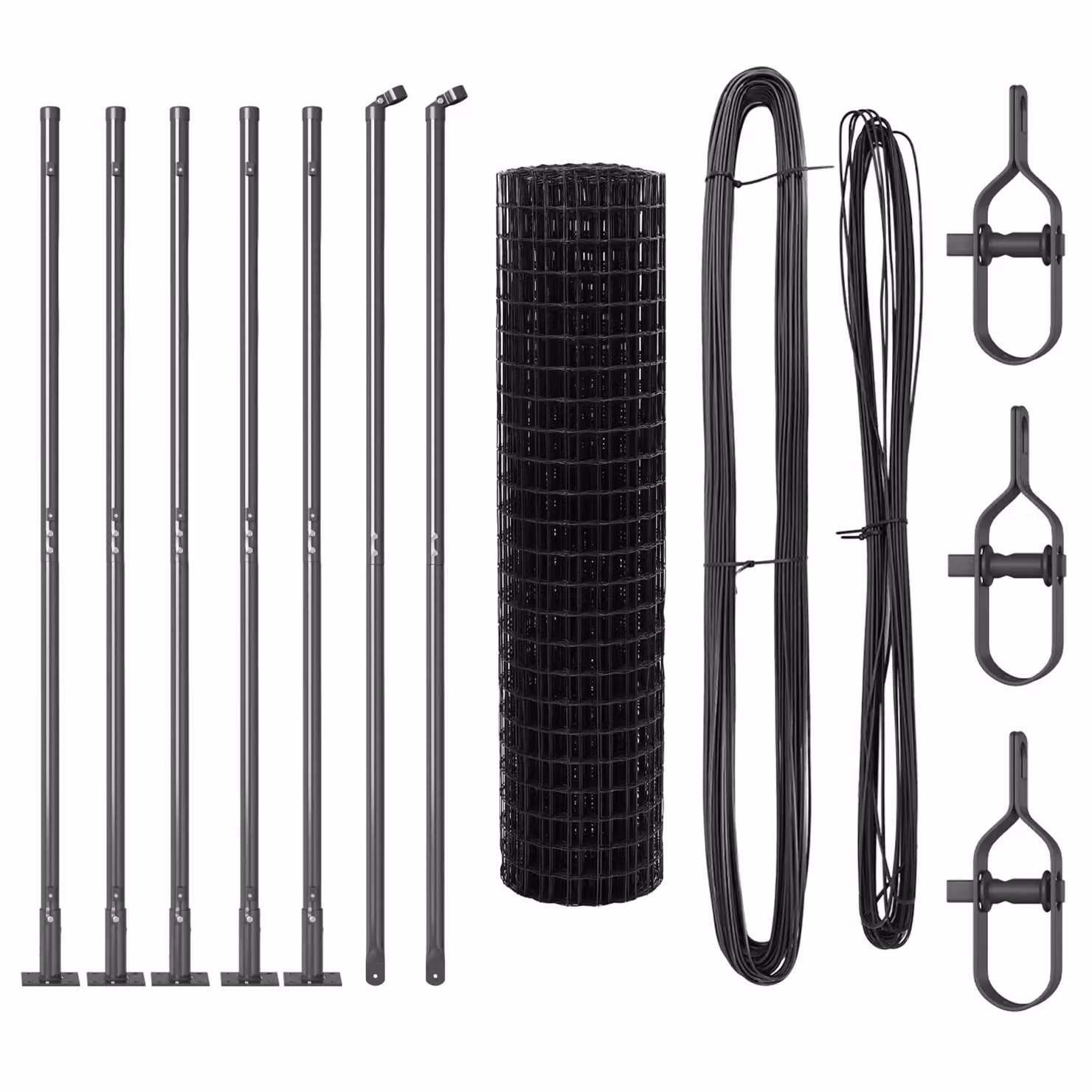 Berkfield Home Euro Fence with 7 Flanged Posts, Silver Galvanised Steel, 0.8 x 10 m – 3