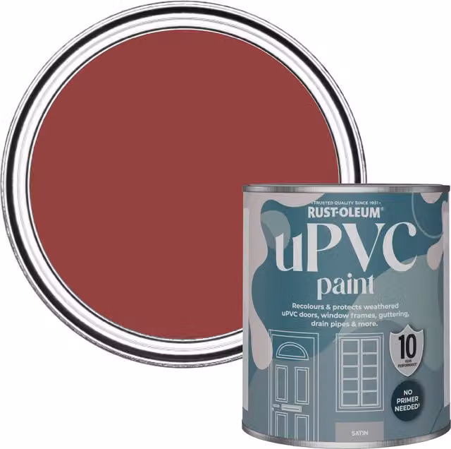 Rust-Oleum UPVC Paint in Satin Finish, Empire Red, 0.75 l