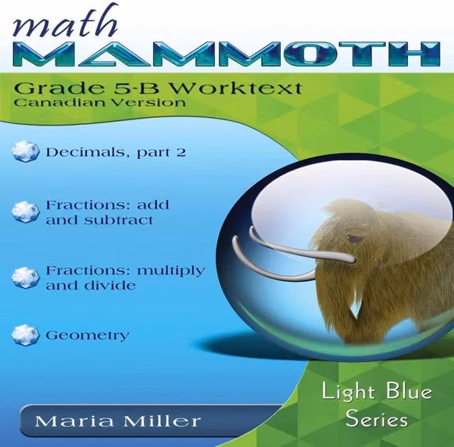 Math Mammoth Grade 5-B Math Worktext Canadian Version Paperback Book by Maria Miller
