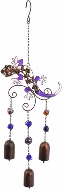 KDMK Multicolour Lizard Metal Windchime for Indoor and Outdoor Decor, Height: 53 cm