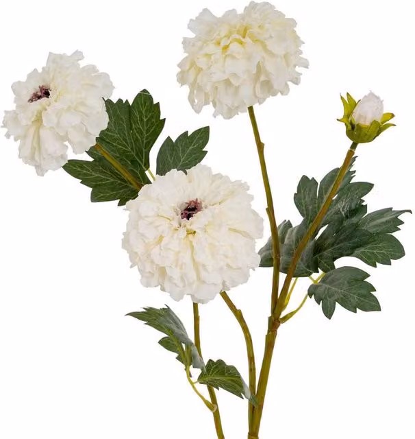 Hill Interiors African Marigold Artificial Flower Spray in White – 1