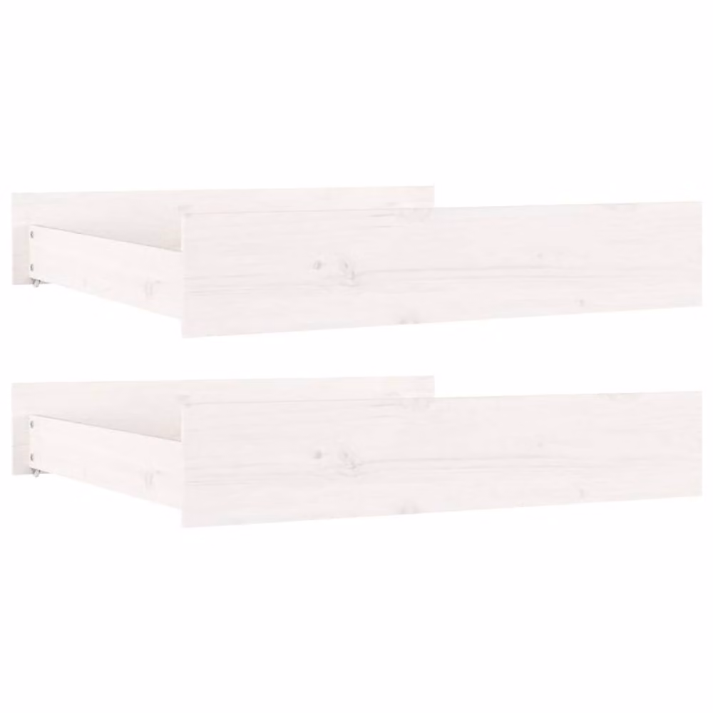 Berkfield Home Set of 2 White Solid Wood Pine Bedside Drawers – 2