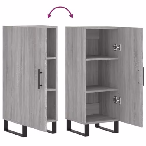 vidaXL Modern Sideboard in Grey Sonoma, W/D/H: 34.5 x 34 x 90 cm – 3