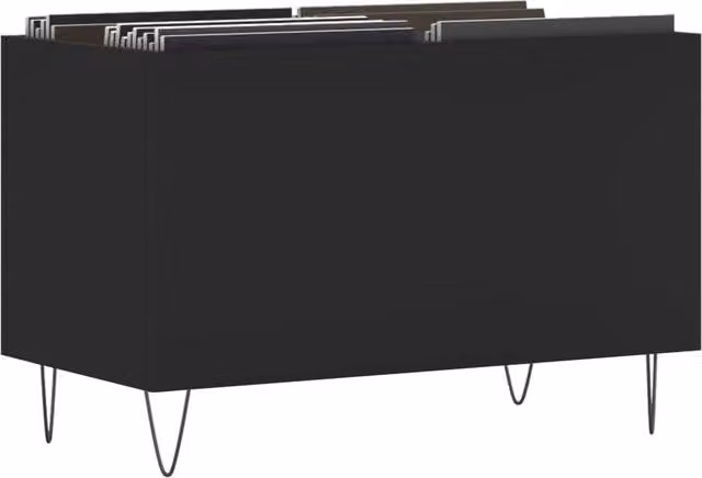 Berkfield Home Modern Black Record Cabinet W/D/H: 74.5 x 38 x 48 cm – 1