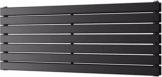 UK Radiators Typhoon Axis Black Horizontal Designer Double Panel Steel Radiator W: 120 cm, H: 47.6 cm