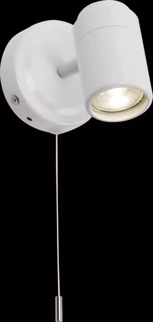 Netlighting GU10 Single Wall Spotlight in Matt White, Adjustable and Dimmable, IP44, 20W – 1
