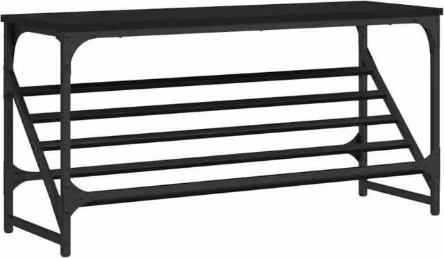 Berkfield Home Black Shoe Rack, W/D/H: 90 x 30 x 45 cm – 1