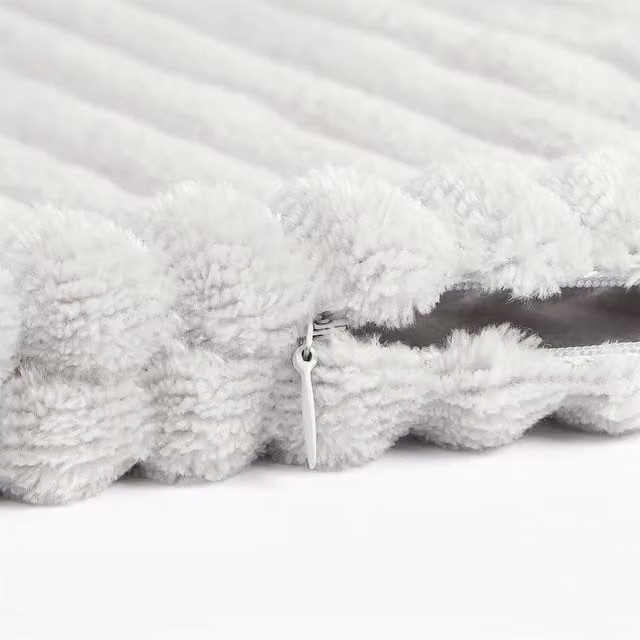 Sienna Pack of 4 Silver Ribbed Fleece Polyester Cushion Covers