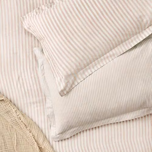 Yard Hebden Striped 100% Cotton Pillowcase Pair in Pink