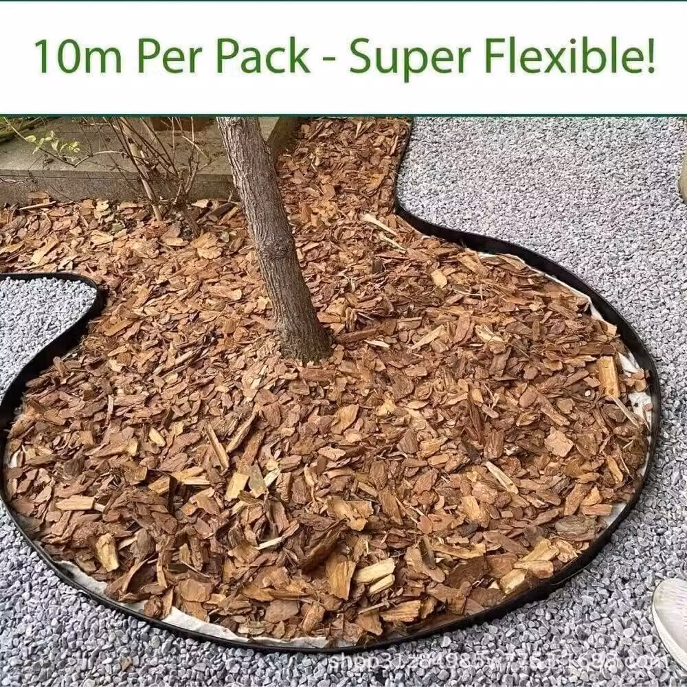 NESTLUNE Flexible Garden Edging Lawn Grass Border, Black, W/H: 100 x 15 cm – 3