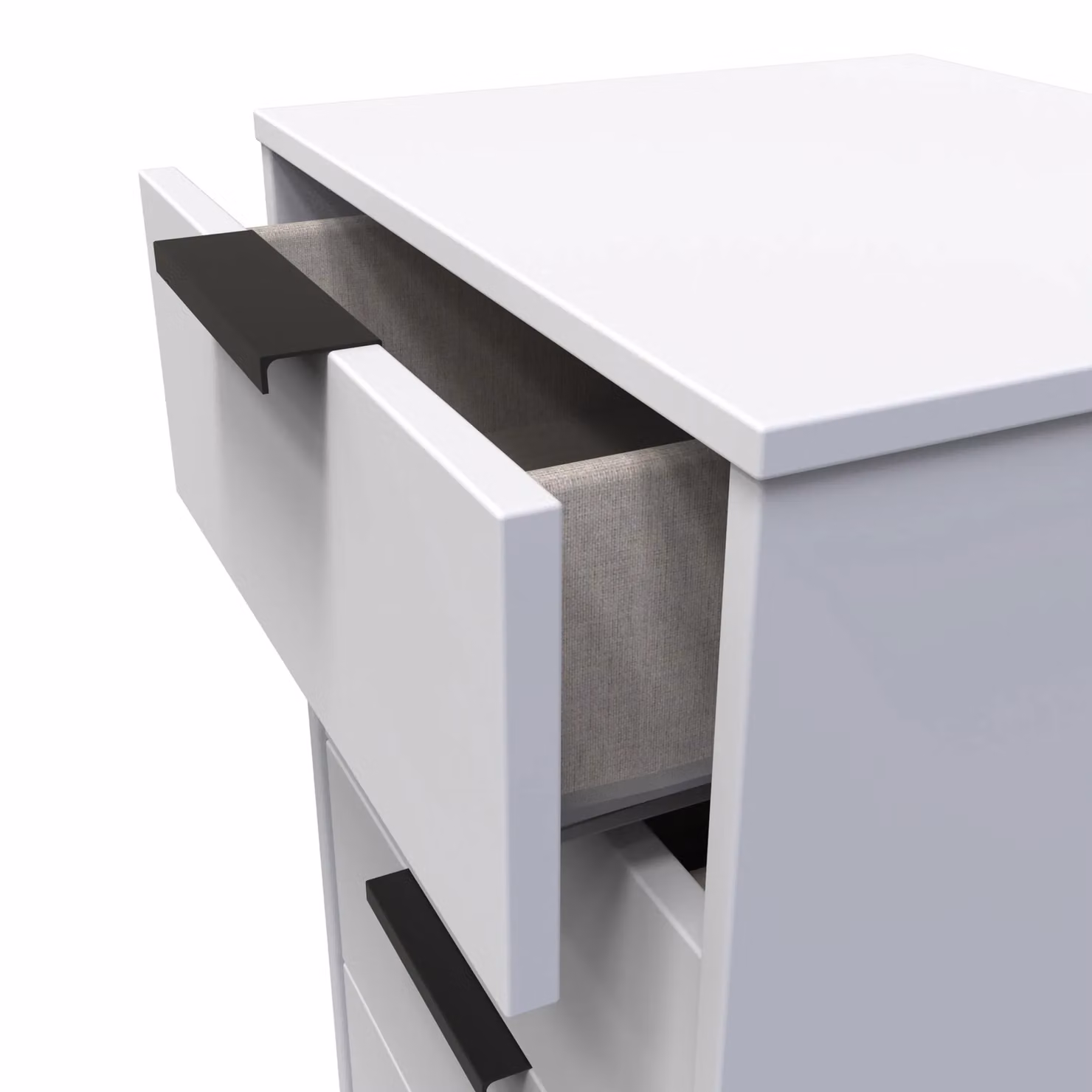 2 U Fuji 5 Drawer Tall Bedside Chest in Light Grey, Ready Assembled – 2