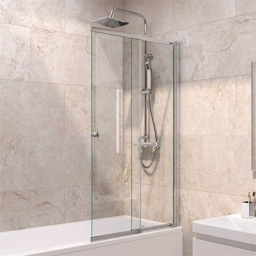 Nordara Sliding Clear Glass Panel with Chrome Edges and Easy Clean Coating, W: 40 cm, H: 83 cm, D: 40 cm – 2