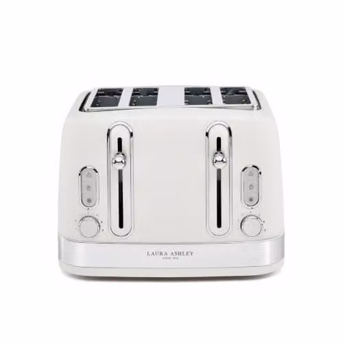 Laura Ashley 4 Slice Toaster with Wide Slots in White – 1