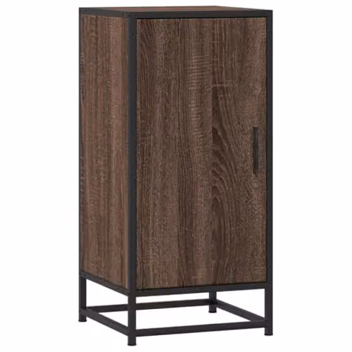 vidaXL Modern Brown Oak Sideboard in Engineered Wood and Metal, W/D/H: 35.5 x 35.5 x 76 cm – 1