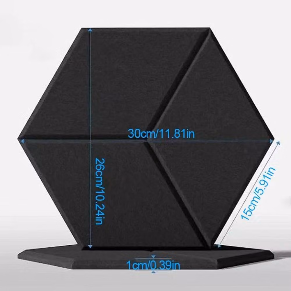 EONLION 12-Piece Acoustic Wall Panel Studio Soundproofing Insulation Foam Pads in Black – 2