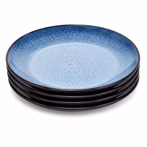 Upper Street Set of 4 Blue Reactive Glaze Stoneware Cereal Bowls – 6