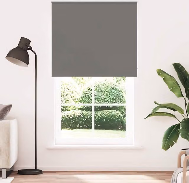Berkfield Home Grey Blackout Roller Blind, Thermal Insulating Polyester, W: 135 cm, H: 230 cm