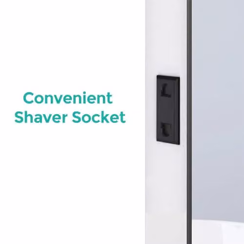 Nes Home Silver LED Bathroom Mirror with Motion Sensor, Shaver Socket and Demister, W: 50.0 cm, H: 70.0 cm – 2