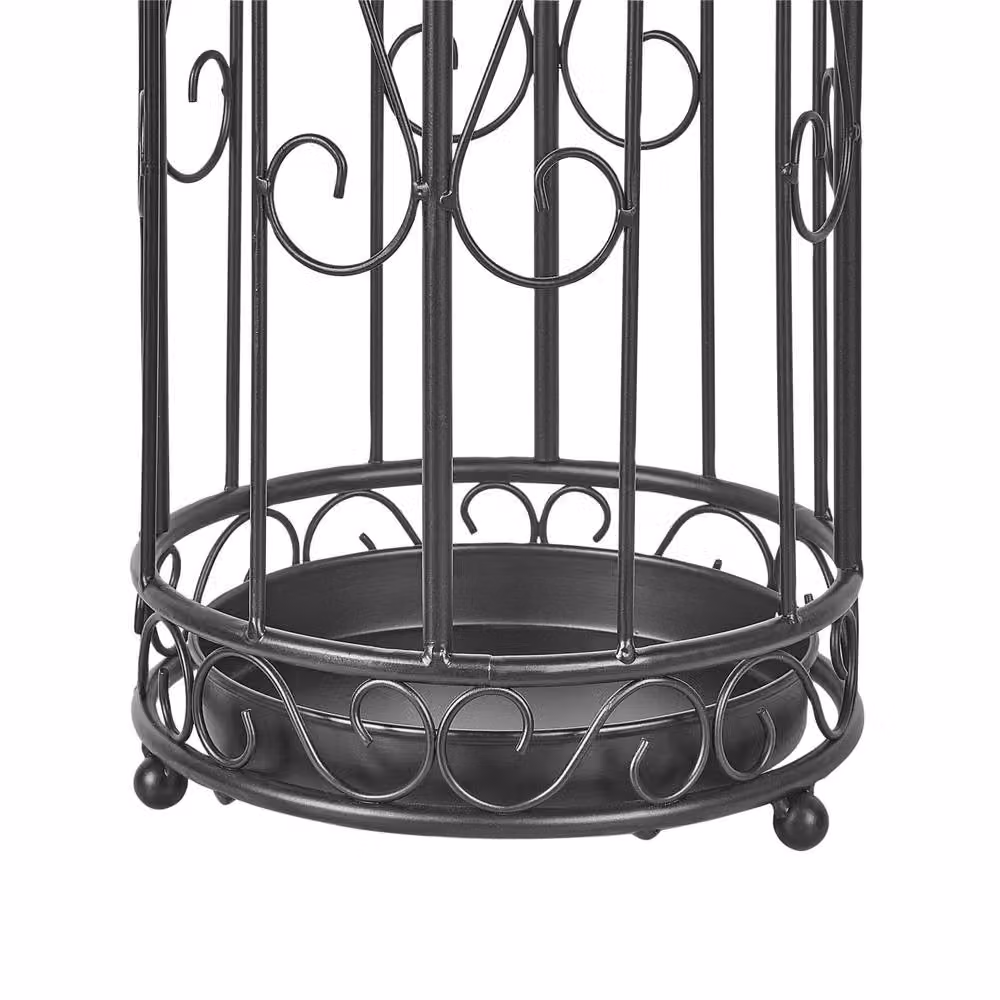 Wyld and Coco Iron Birdcage Umbrella Stand, Black, H: 61.0 cm, W: 21.0 cm, D: 4.0 cm – 4