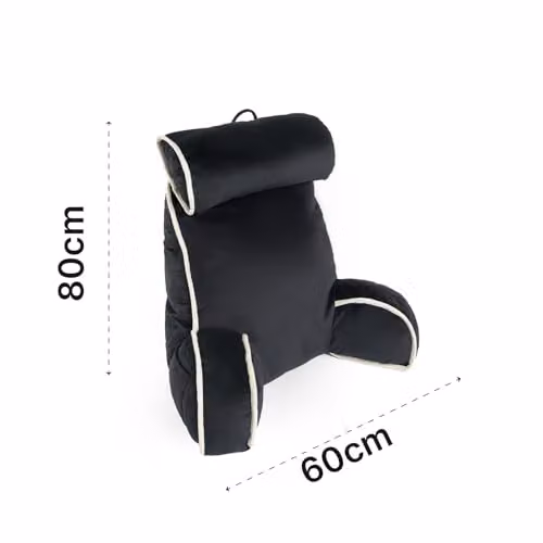 OHS Black Reading Pillow with Detachable Neck Roll and Back Support for Adults – 6