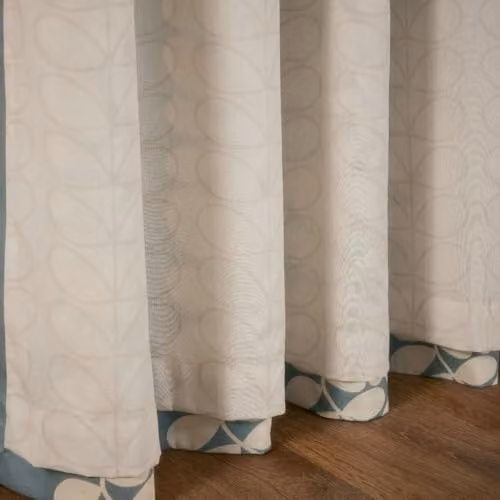 Orla Kiely Sycamore Stripe Lined Eyelet Curtains in Duckegg Blue, W: 117 cm, H: 183 cm – 3