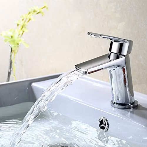 Nes Home Chrome Single Lever Countertop Basin Mixer Tap
