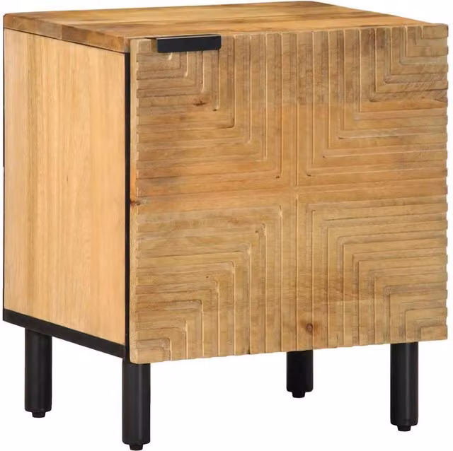 Berkfield Home Beautiful Set of 2 Brown Solid Mango Wood Bedside Cabinets, W/D/H: 40 x 33 x 46 cm – 1