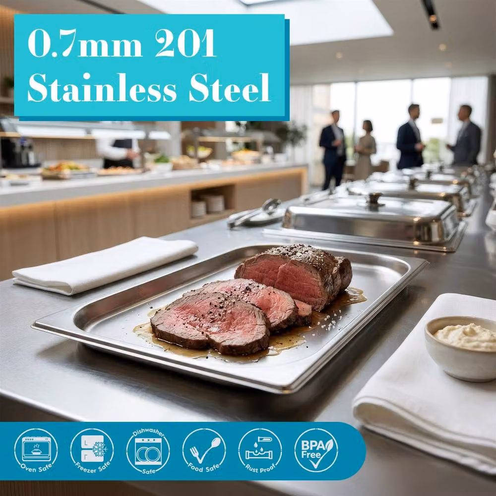 Argon Tableware Stainless Steel Gastronorm Container 1/1, 1.9 l, Silver – 3