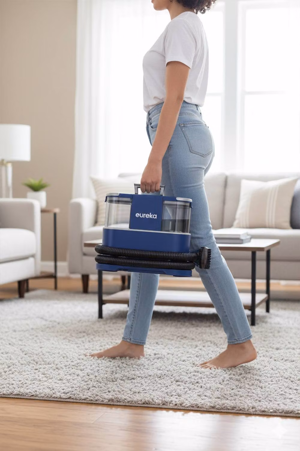 Living and Home Portable Carpet and Upholstery Spot Vacuum Cleaner with 2 Separation Tanks in Blue – 4
